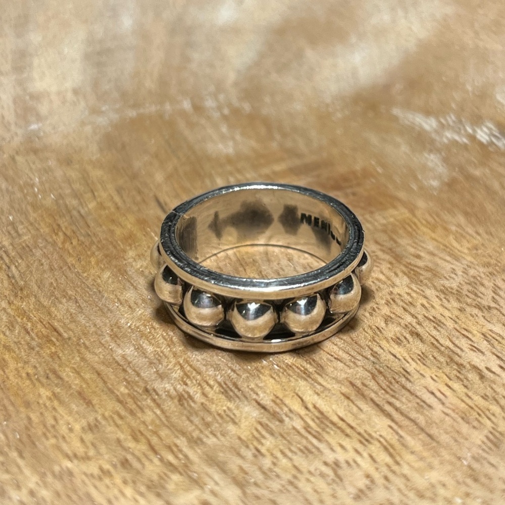 *SOLD* Taxco Mexico 925 Sterling Silver Round Ball Dome Ring - Picture 5 of 13